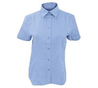 Kustom Kit Ladies Workwear Oxford Short Sleeve Shirt (16) (Light Blue)