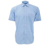 Kustom Kit Men's Business Shirt, Classic Collar, Pocket, Light Blue, 18inch