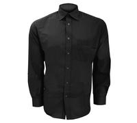 Kustom Kit Mens Long Sleeve Business Shirt (17.5inch) (Black)