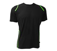 Kustom Kit Men's Kk991 Sports Top, Black (Black/Flourescent Lime), M UK