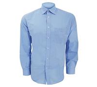 Kustom Kit Mens Long Sleeve Business Shirt (15.5inch) (Light Blue)