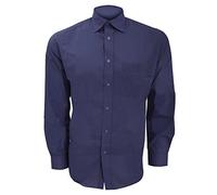 Kustom Kit Mens Long Sleeve Business Shirt (17.5inch) (Dark Navy)