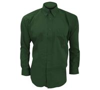 Kustom Kit Men's Long Sleeve Corporate Oxford Shirt in Bottle Green | Size: 16 inches Kustom Kit Bottle Green 16 inches