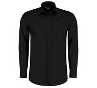 Kustom Kit Mens Long Sleeve Poplin Shirt - Black, Size 6 7/8, Model 22