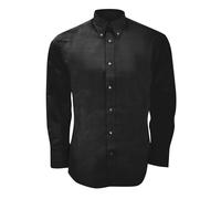 Kustom Kit Mens Long Sleeve Tailored Fit Premium Oxford Shirt (19inch) (Black)