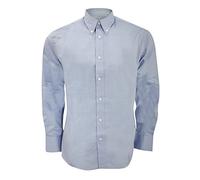 Kustom Kit Mens Long Sleeve Tailored Fit Premium Oxford Shirt (19.5inch) (Light Blue)
