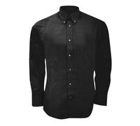 Kustom Kit Men's Long Sleeve Tailored Fit Premium Oxford Shirt in Black | Size: 17 inches Kustom Kit Black 17 inches