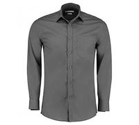 Kustom Kit Mens Long Sleeve Tailored Poplin Shirt (18) (Graphite)