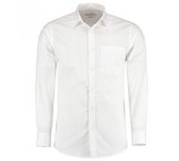 Kustom Kit Men's Long Sleeve Tailored Poplin Shirt in White | Size: 18.5 in Kustom Kit White 18.5 in