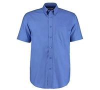Kustom Kit Men's Men's Workwear Oxford Shirt (Short Sleeve) Regular Fit Plain Round Collar Short Sleeve Business Shirt, Blue (Italian Blue Kk-Itb-H), 19.5