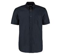 Kustom Kit Men's Workwear Oxford Shirt - Short Sleeve, Regular Fit, Round Collar - Blue 16.5