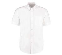 Kustom Kit Men's Men's Workwear Oxford Shirt (Short Sleeve) Regular Fit Plain Round Collar Short Sleeve Business Shirt, White (White Kk-Wte-H), 15.5