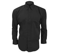 Kustom Kit Mens Oxford Shirt with Button Down Collar, Black, 19inch