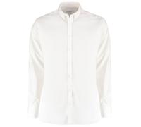 Kustom Kit Men's Oxford Stretch Slim Long-Sleeved Shirt in White | Size: 15.5 in Kustom Kit White 15.5 in