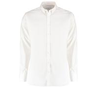 Kustom Kit Men's Oxford Stretch Slim Long-Sleeved Shirt in White | Size: 18.5 in Kustom Kit White 18.5 in