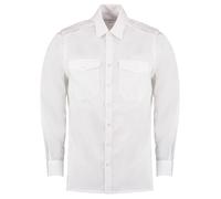 Kustom Kit Men's Pilot Epaulettes Long Sleeved Shirt KK134-Tailored Fit Shirt