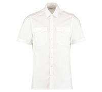 Kustom Kit Men's Pilot S/S Regular Fit Plain Classic Short Sleeve Business Shirt, White, 16.5 (Manufacturer Size: 16H)