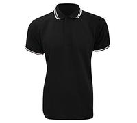 Kustom Kit Mens Tipped Piqué Short Sleeve Polo Shirt (M) (Black/White)
