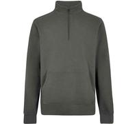 Kustom Kit Men's Pique Quarter Zip Relaxed Fit Sweatshirt in Dark Grey | Size: Medium Kustom Kit Dark Grey M