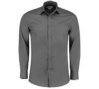 Kustom Kit Men's Poplin Shirt (Long Sleeve) Business, Grey (Graphite Kk-GRP-), 42 (Size: 16.5)