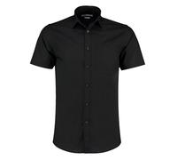 Kustom Kit Mens Poplin Short-Sleeved Shirt - Black, 13.5in - Button-Down Collar
