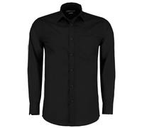 Kustom Kit Men's Poplin Tailored Long-Sleeved Formal Shirt in Black | Size: 17 inches Kustom Kit Black 17 inches