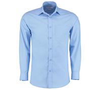 Kustom Kit Men's Poplin Tailored Long-Sleeved Formal Shirt in Light Blue | Size: 17 inches Kustom Kit Light Blue 17 inches