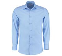 Kustom Kit Men's Poplin Tailored Long-Sleeved Formal Shirt in Light Blue | Size: 22 inches Kustom Kit Light Blue 22 inches