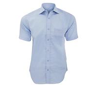 Kustom Kit Mens Premium Non Iron Short Sleeve Shirt (15.5inch) (Light Blue)