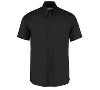 Kustom Kit Men's Premium Oxford Tailored Short-Sleeved Shirt in Black | Size: 18.5 in Kustom Kit Black 18.5 in