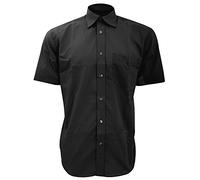 Kustom Kit Men's Short Sleeve Business Shirt BC592 11 Sizes, 3 Colours (19in Black)