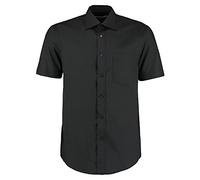 Kustom Kit Men's Short Sleeve Classic Fit Business Shirt, Black, 18