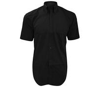 Kustom Kit Mens Short Sleeve Corporate Oxford Shirt (16inch) (Black)