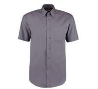 Kustom Kit Mens Short Sleeve Corporate Oxford Shirt Charcoal 15.5