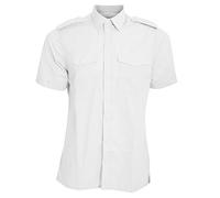Kustom Kit Mens Short Sleeve Pilot Shirt (16) (White)