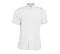 Kustom Kit Men's Short Sleeve Pilot Shirt in White Kustom Kit White One Size