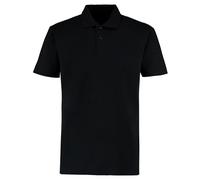 Kustom Kit Mens Short Sleeve Polo Shirts, Black, X-Large. KK422