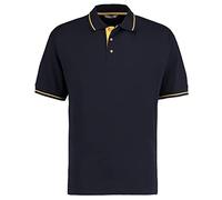 Kustom Kit Mens Short Sleeve Polo Shirts, Navy/Sun Yellow, X-Large. KK606