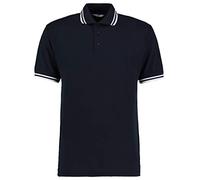 Kustom Kit Mens Short Sleeve Polo Shirts, Navy/White, Large. KK409