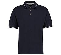 Kustom Kit Mens Short Sleeve Polo Shirts, Navy/White, Medium. KK606