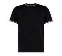 Kustom Kit Mens Short Sleeve T-Shirt, Black/White/Red, Medium. KK519