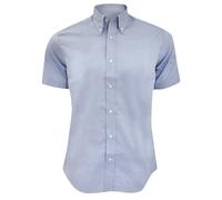 Kustom Kit Mens Short Sleeve Tailored Fit Premium Oxford Shirt (15.5inch) (Light Blue)