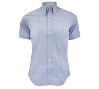 Kustom Kit Men's Short Sleeve Tailored Fit Premium Oxford Shirt in Light Blue | Size: 18.5 in Kustom Kit Light Blue 18.5 in