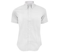 Kustom Kit Men's Short Sleeve Tailored Fit Premium Oxford Shirt in White | Size: 18.5 in Kustom Kit White 18.5 in