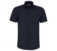 Kustom Kit Mens Short Sleeve Tailored Poplin Shirt (15) (Dark Navy)