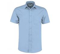 Kustom Kit Mens Short Sleeve Tailored Poplin Shirt (16) (Light Blue)