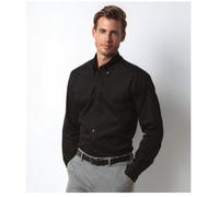 Kustom Kit Men's Slim Fit Long Sleeve Business Work Shirt in Black | Size: 17 inches Kustom Kit Black 17 inches