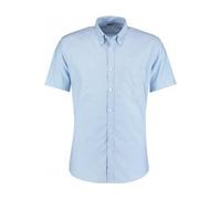 Kustom Kit Men's Slim Fit Short Sleeve Oxford Shirt in Light Blue Kustom Kit Light Blue One Size