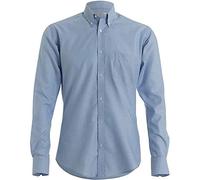 Kustom Kit Mens Stretch Oxford Shirt, Light Blue, 17.5. KK182