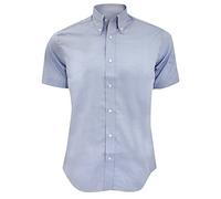 Kustom Kit Men's Tailored Fit Premium Oxford Shirt, Light Blue, 17.5